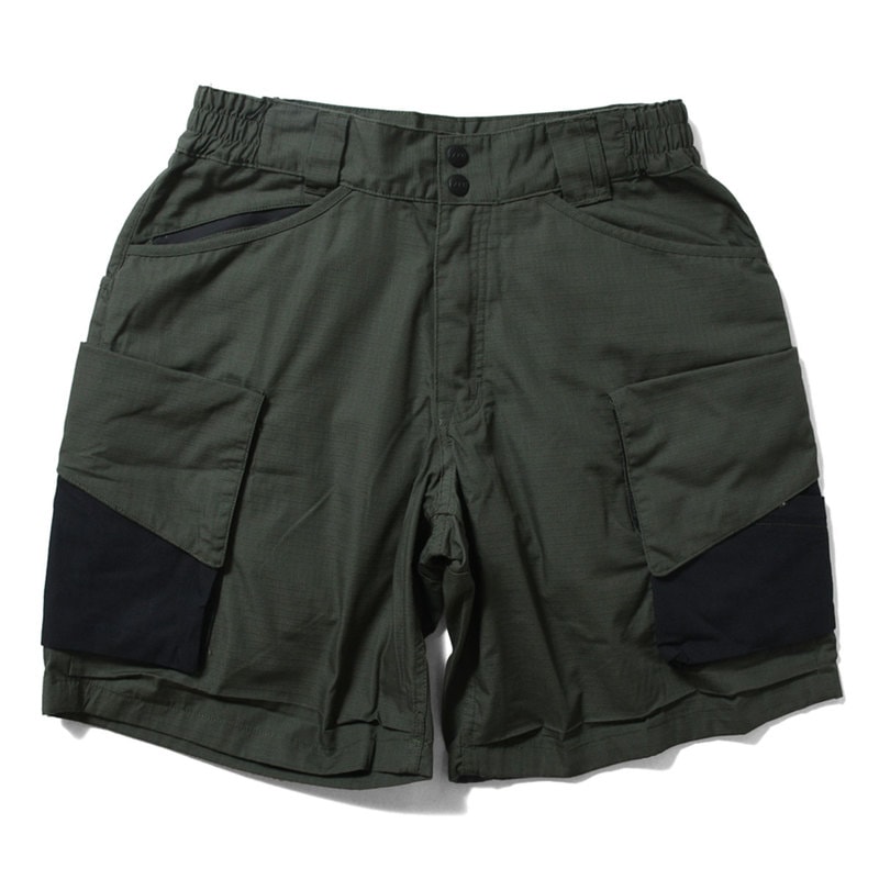 LAKH ラク SLANTED POCKETS CARGO SHORTS カーゴショーツ PR OLIVE×BLACK オリーブ×ブラック 【30%オフ】