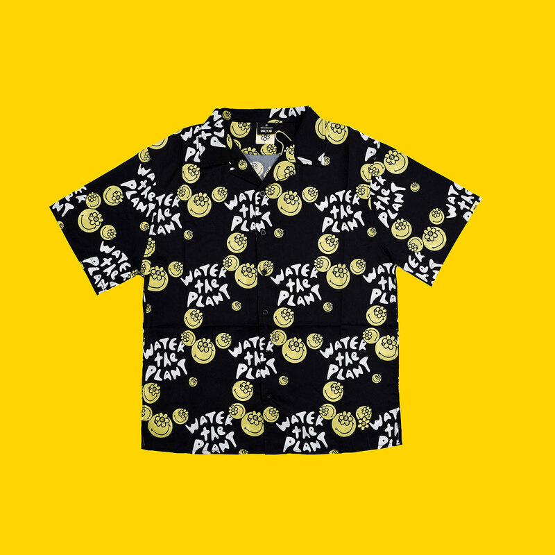 WATER THE PLANT ウォーター ザ プラント SMILEY SPARKLE SHIRT 半袖 シャツ WTP008 BLACK ブラック