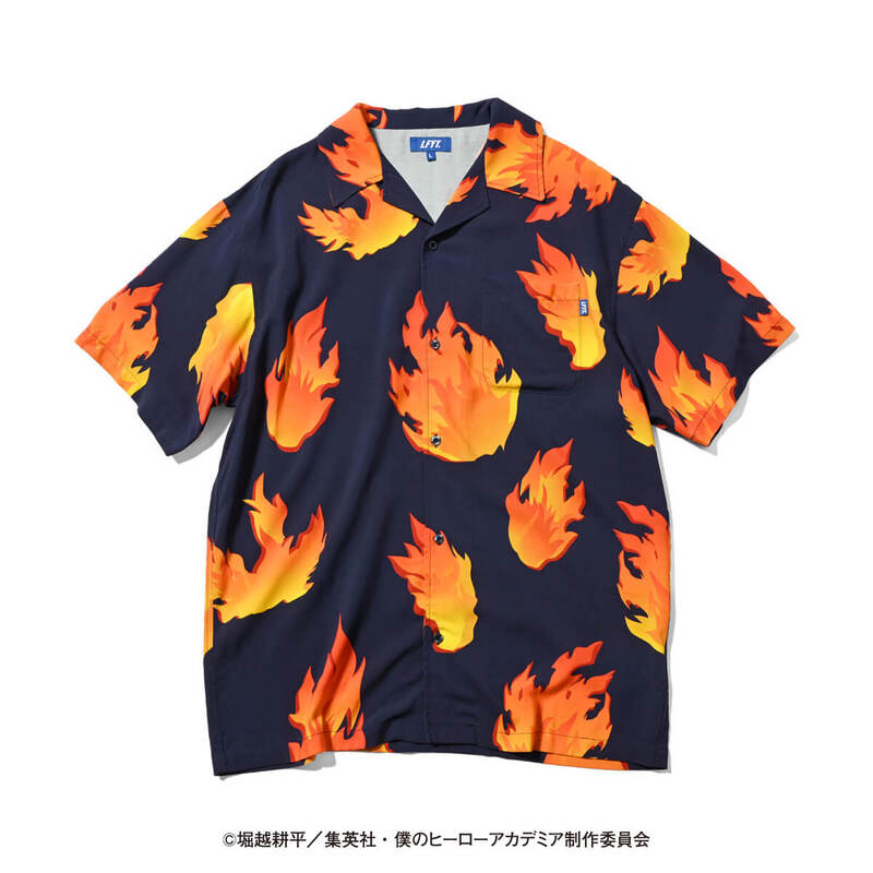 LFYT × 僕のヒーローアカデミア エルエフワイティー S/S SHIRT (エンデヴァー) 半袖シャツ NAVY ネイビーLE230203