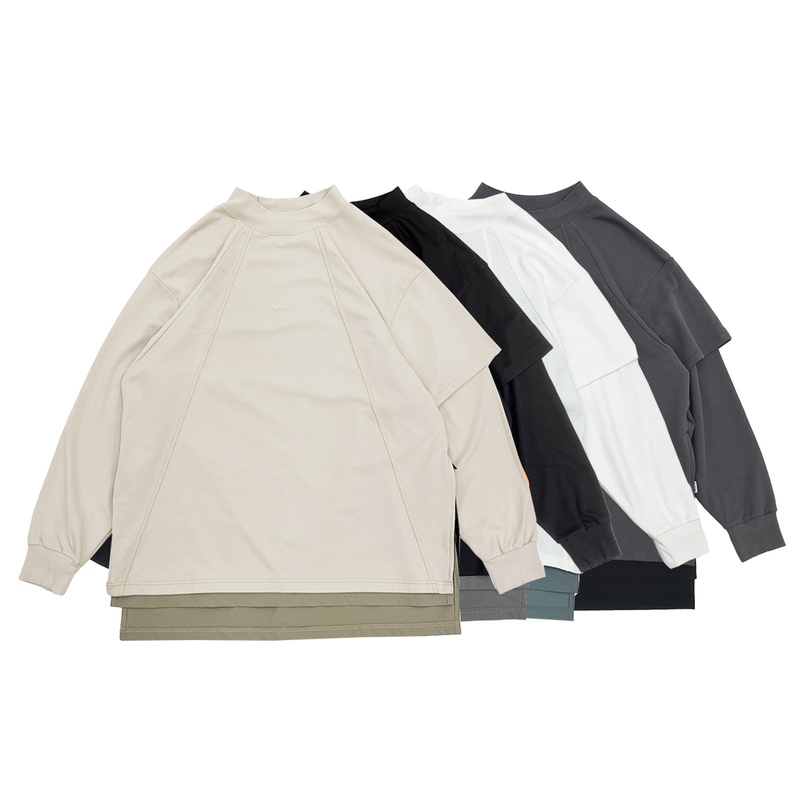 LAKH ラク Zipper L/S Layer Tee 長袖レイヤーTシャツ KLT-ZL