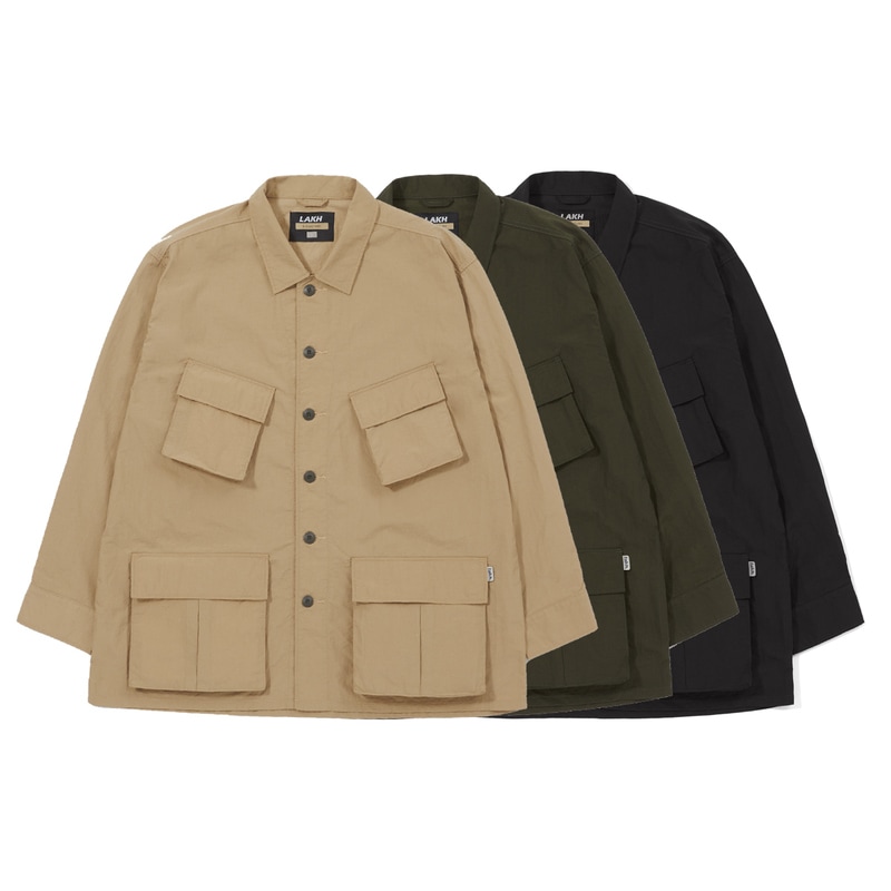 LAKH ラク Six Pockets Oversized L/S Shirt 長袖ナイロンシャツ SPOS【30%オフ】