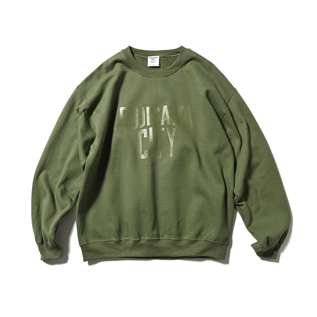 FUJISAWA CITY LOVE フジサワシティラブ  FUJSAWA CITY LOGO CREWNECK SWEAT クルーネックスウェット FC2402 MILITARY GREEN ミリタリーグリーン　