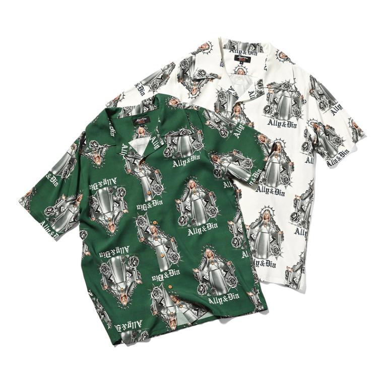 シャツ | Ally＆Dia アリーアンドダイア METAL MARIA ALLOVER S/S SHIRTS 開襟シャツ AD25SU001 