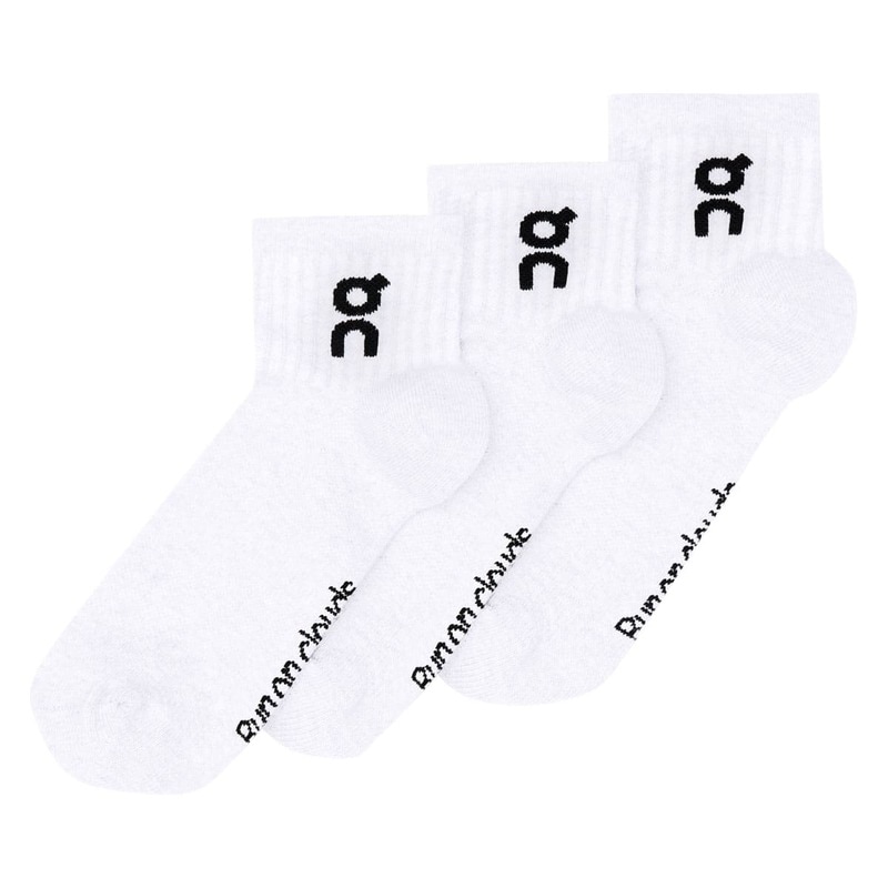 ON オン Logo Sock Mid 3P U White ソックス 2UF10520069