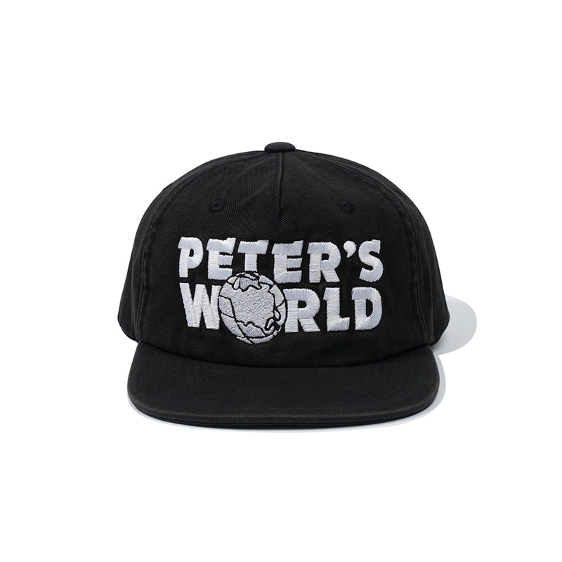 MY NAME IS PETER マイネームイズピーター 5-PANEL PETER’S WORLD CAP - BLACK キャップ