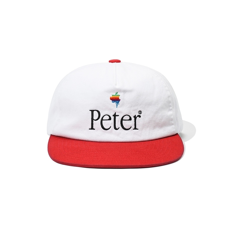 MY NAME IS PETER マイネームイズピーター 5-PANEL PAPPLE CAP - WHITE ＆ RED キャップ