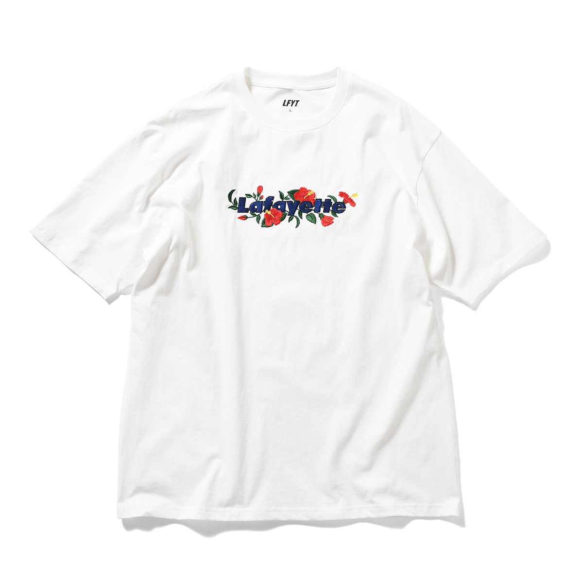 LFYT x Shelter エルエフワイティー x シェルター Hibiscus Logo TEE WHITE/NAVY Tシャツ LE250105