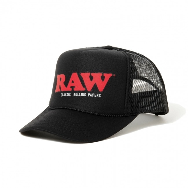 RAW ロウ TRUCKER CAP BLACK メッシュキャップ