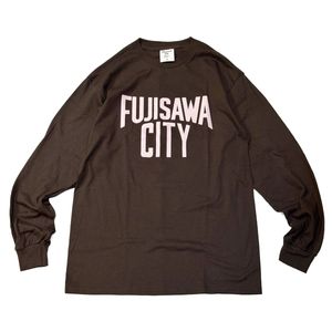 FUJISAWA CITY LOVE フジサワシティラブ FUJISAWA CITY LOGO L/S TEE 長袖Tシャツ BROWN×SAKURA ブラウン×サクラ|Tシャツ/カットソー|アイテム