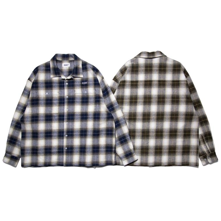 HAIGHT ヘイト OMBRE CHECK OPEN COLLAR SHIRT 長袖チェックシャツ HTAW-254002 
