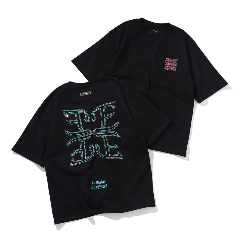 EL REIGN エルレイン FRAGMENT RHINESTONE SHORT SLEEVE 半袖Tシャツ EL26SS-006