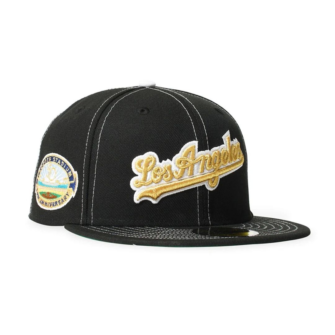 NEW ERA ニューエラ LOS ANGELES DODGERS CO 50TH ANNIV WORLD LOGO 59FIFTY BLACK キャップ 71037330