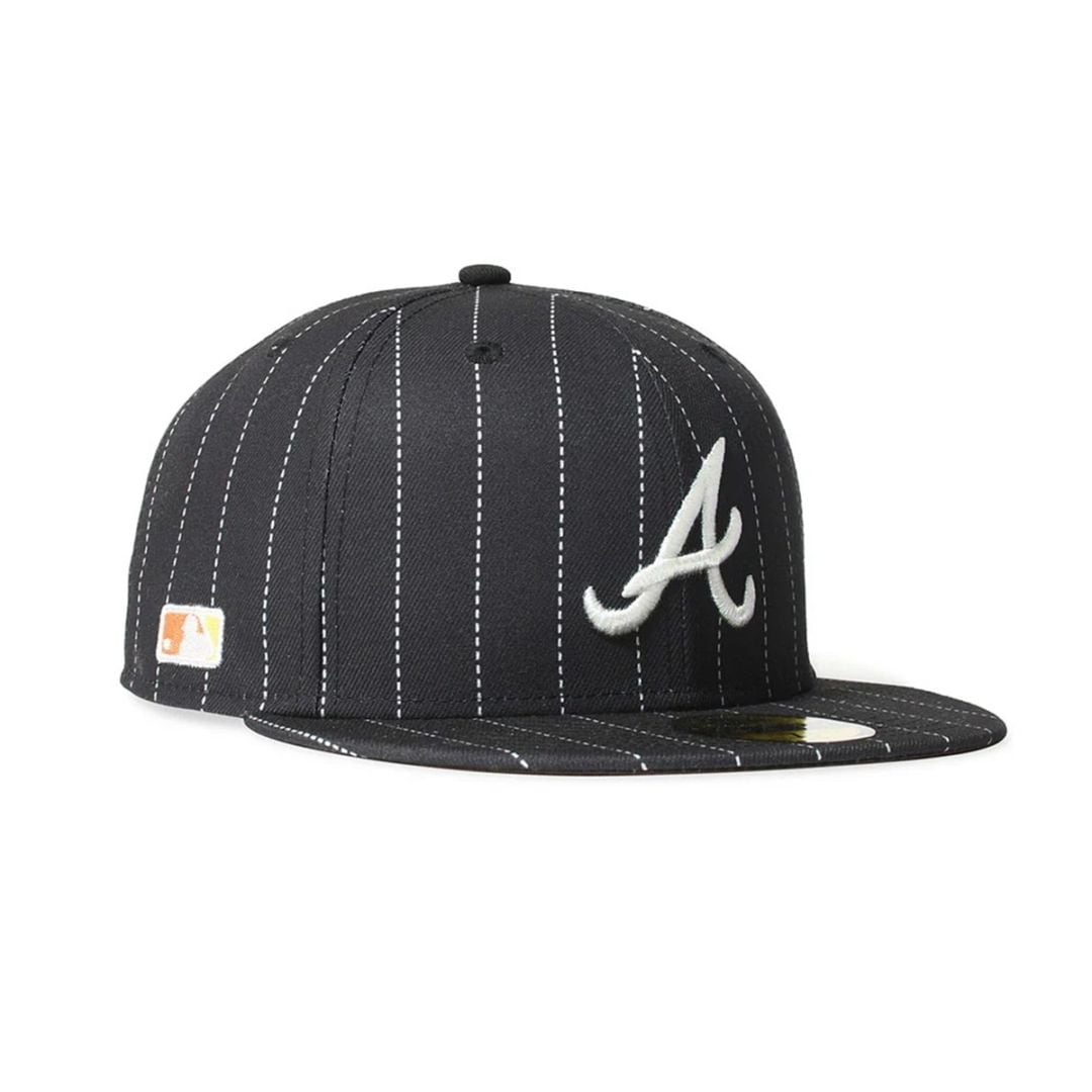 NEW ERA ニューエラ ATLANTA BRAVES CO 59FIFTY BLACK/WHITE PINSTRIPE キャップ 71037339