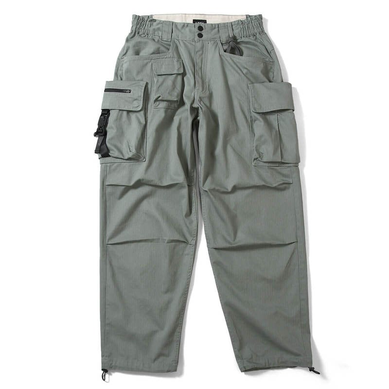 LAKH ラク TEN POCKETS CARGO PANTS HERRINGBONE カーゴパンツ OLIVE オリーブ 【30%オフ】
