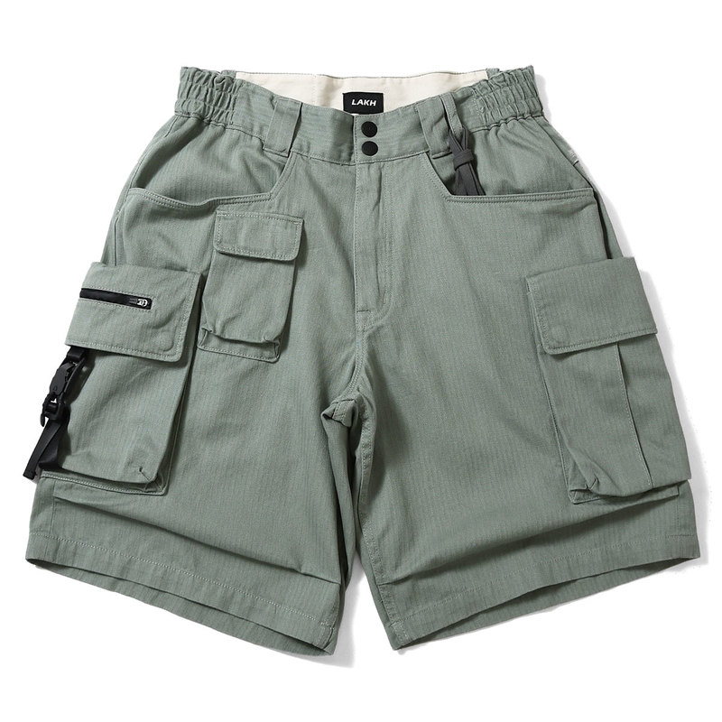 LAKH ラク TEN POCKETS CARGO SHORTS HERRINGBONE カーゴショーツ OLIVE オリーブ【30%オフ】