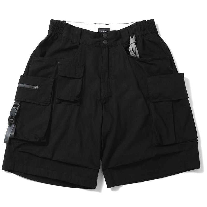 LAKH ラク TEN POCKETS CARGO SHORTS RIPSTOP カーゴショーツ BLACK ブラック【30%オフ】