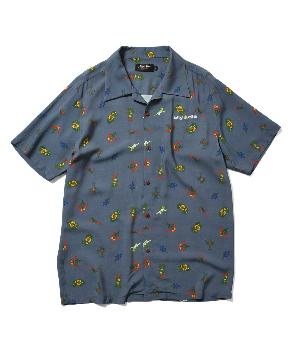 Ally & Dia アリーアンドダイア FLOWER ALLOVER ALOHA SHIRTS 開襟