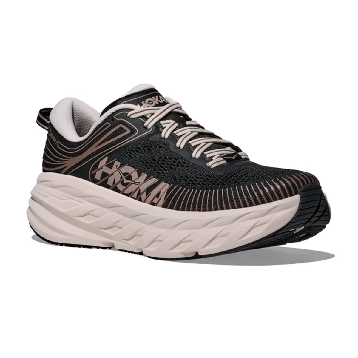 HOKA ホカ BONDI 7 BLACK / ROSECREAM スニーカー 1110519-BCKRS の