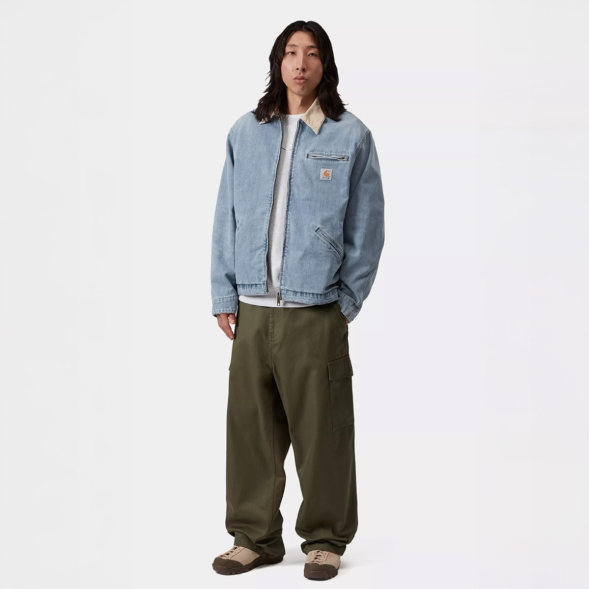 CARHARTT カーハート OG DETROIT JACKET Blue / Dusty H Brown