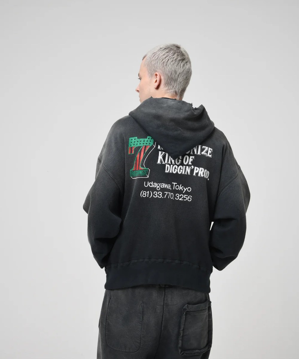 RECOGNIZE レコナイズ #7 VINYL ZIP HOODIE AGED ジップフーディー