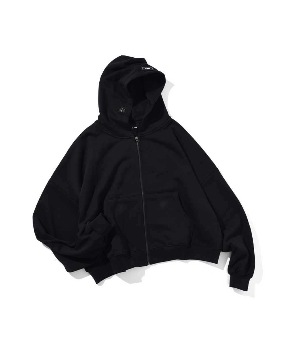 RE_PRAY パーカー 羽生結弦 リプレイ ブラック Lサイズ ジップパーカー EL REIGN エルレイン ATTACHMENT ZIP SHORT HOODIE フルジップパーカー