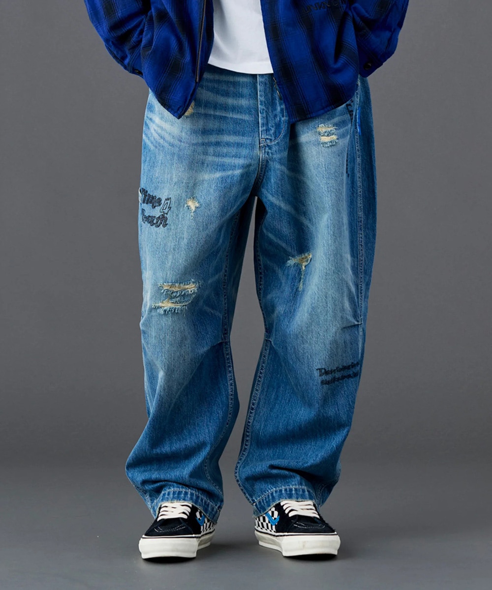 Liberaiders リベレイダーズ DAMAGED DENIM SARROUEL PANTS サルエル