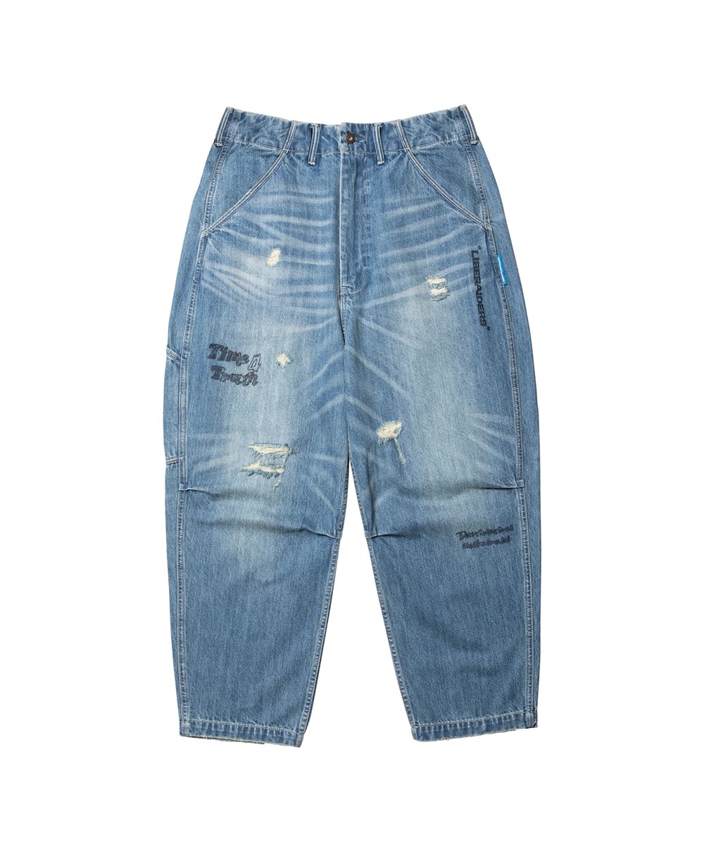 Liberaiders リベレイダーズ DAMAGED DENIM SARROUEL PANTS サルエル