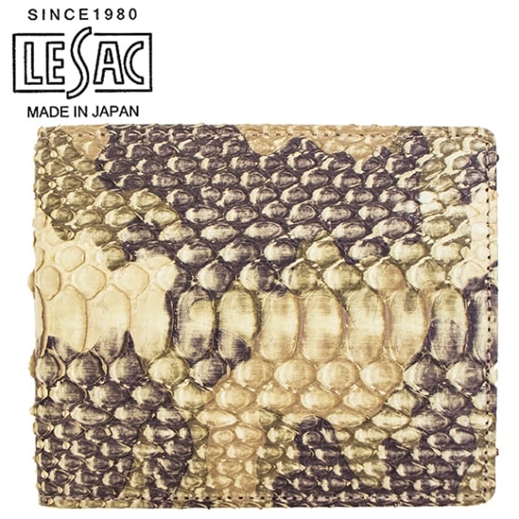レザック 財布 ダイヤモンドパイソン カモフラージュ柄 二つ折り財布 LE'SAC 8121 CAMO KHAKI （カーキ）　