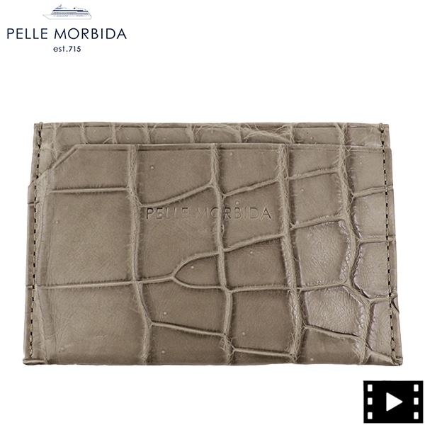 ペッレモルビダ カードケース クロコダイルレザー パスケース PELLE MORBIDA PMO-CRS009 TAU （ベージュ）　