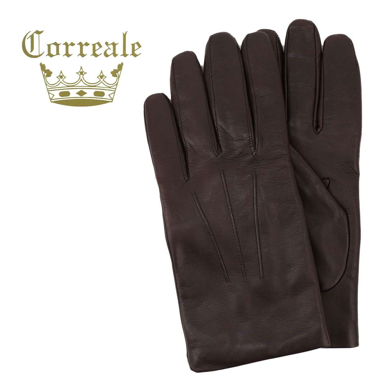 コレアーレグローブス 手袋 メンズ シープスキン ナッパレザー カシミアライニング グローブ Correale gloves CRM-6001（ダークブラウン） 