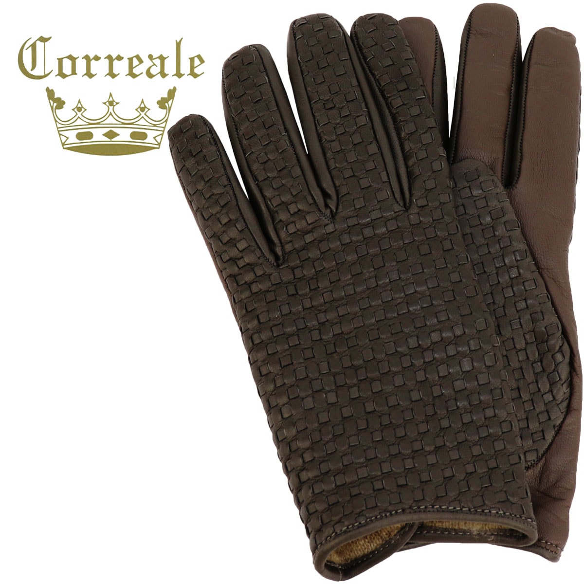 【セール】コレアーレグローブス 手袋 メンズ イントレチャート タッチパネル対応 シープスキン ナッパレザー カシミアライニング グローブ Correale gloves CRM-6039（トープグレー） 【返品交換不可】