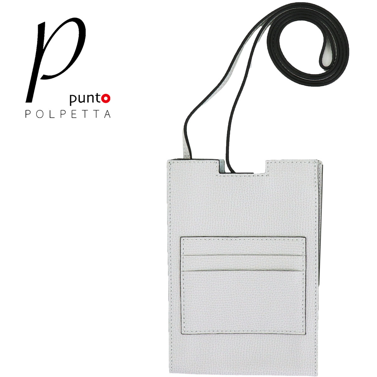 【セール 半額以下】ピープント ポルペッタ サコッシュ ナチュラルグレインエンボスレザー ミニサコッシュ ショルダーバッグ サイドポーチ P punto POLPETTA PARTENZA-P GRAY（グレー） 【返品交換不可】