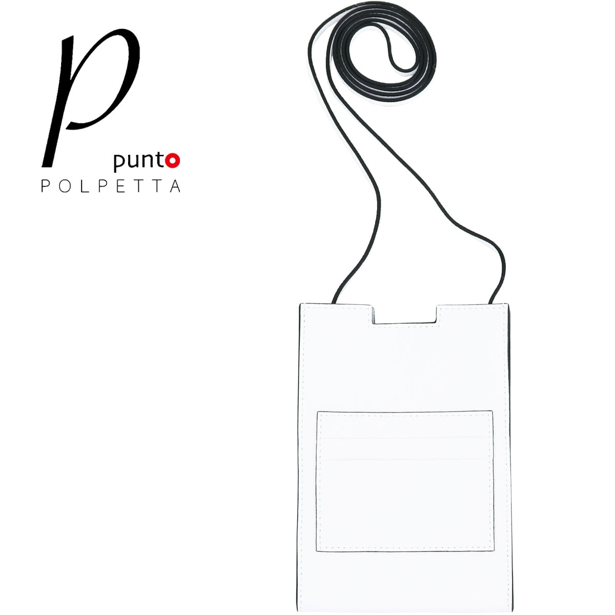 【セール 半額以下】ピープント ポルペッタ サコッシュ ナチュラルグレインエンボスレザー ミニサコッシュ ショルダーバッグ サイドポーチ P punto POLPETTA PARTENZA-P WHITE（ホワイト） 【返品交換不可】