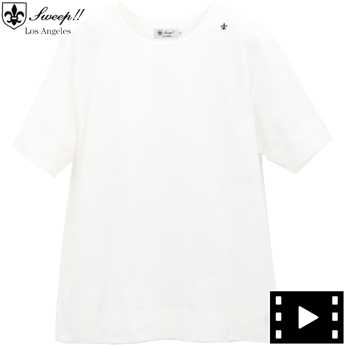 スウィープ ロサンゼルス Tシャツ メンズ コットン 半袖 クルーネックTシャツ Sweep!! LosAngeles BASIC T SHIRTS SL160001 WHITE（ホワイト）