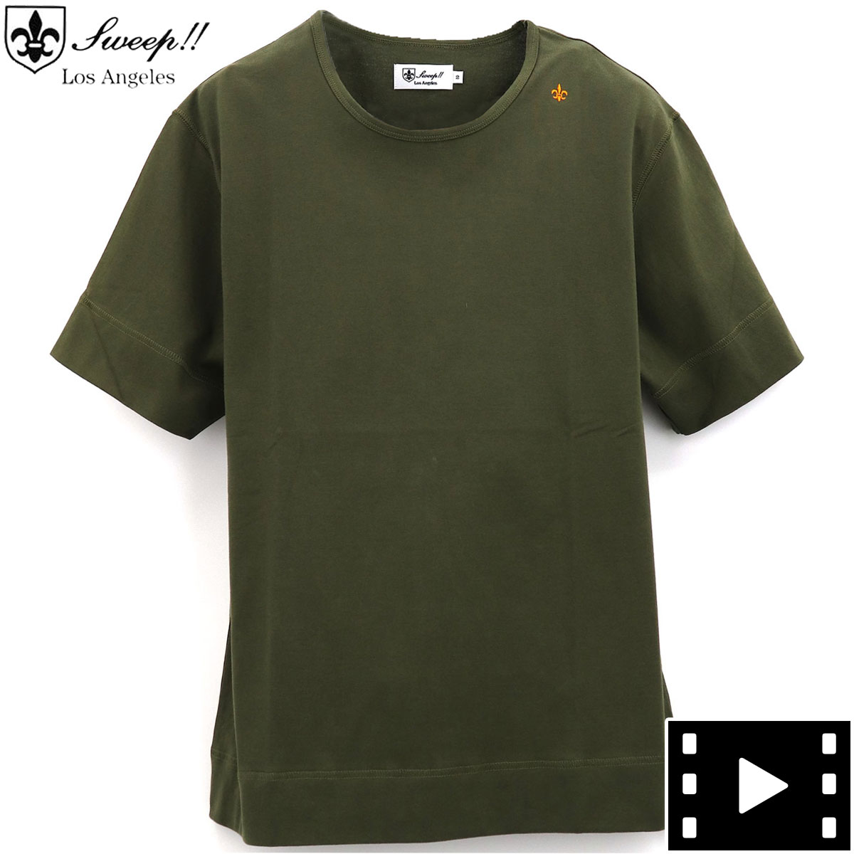 【セール】スウィープ ロサンゼルス Tシャツ メンズ コットン 半袖 クルーネックTシャツ Sweep!! LosAngeles BASIC T SHIRTS SL160001 KHAKI（カーキ）【返品交換不可】