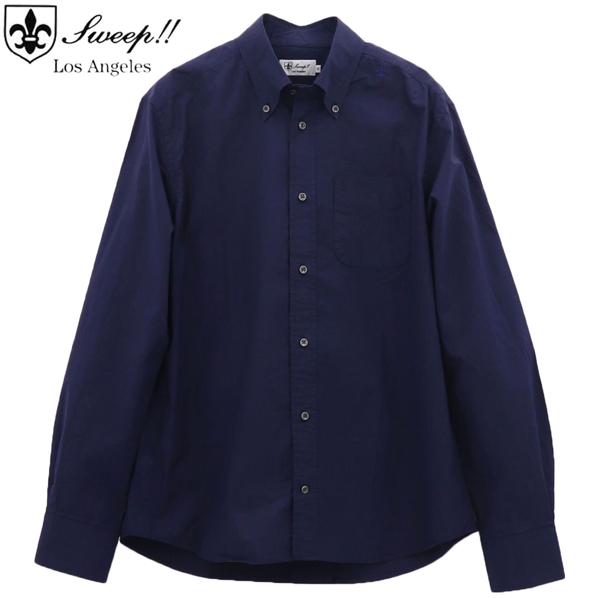 【セール 半額以下】スウィープ ロサンゼルス シャツ メンズ 高密度タイプライター ボタンダウンシャツ Sweep!! LosAngeles NAVY SL130010 SWP (ネイビー）【返品交換不可】