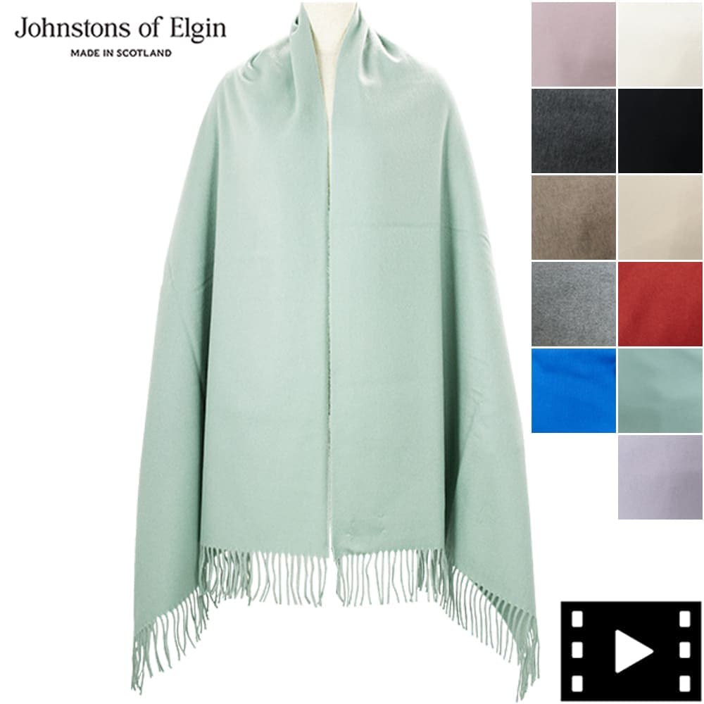 ジョンストンズオブエルガン マフラー カシミヤ100% プレーンストール Johnstons of Elgin 190×70 WA000056 JST Woven Stole