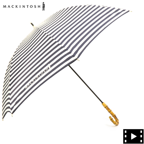 マッキントッシュ 傘 晴雨兼用 バンブーハンドル 長傘 ストライプ MACKINTOSH HERIOT MCT CL0030UBUJ UJ02/INK×WH H STRIPE 