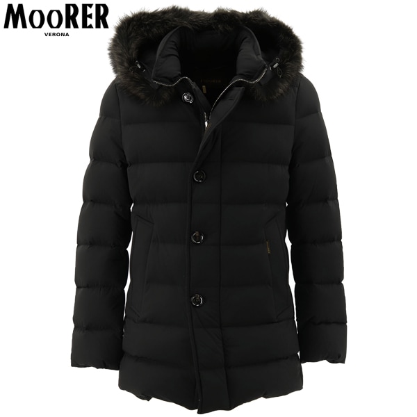 ムーレー ダウン メンズ 撥水 4B ストレッチナイロン ダウンコート モレスコ MOORER MORESCO-KN MRE NERO 