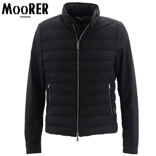 ムーレー ダウン メンズ 撥水 ストレッチナイロン ライダース ダウンジャケット フィリッポ MOORER FILIPPO-KN MRE NERO 