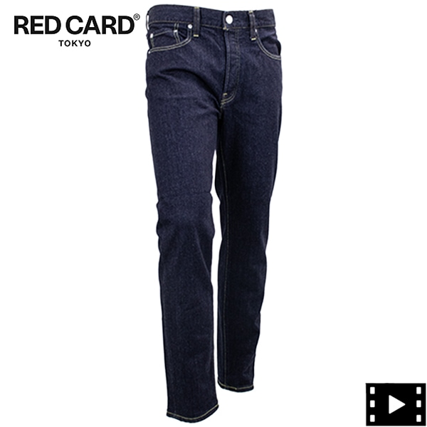 レッドカード トーキョー デニム メンズ 別注 ストレッチ ワンウォッシュ スリムテーパードデニム リズム+ RED CARD TOKYO Rhythm+ RED Ball Rinse ONE WASH