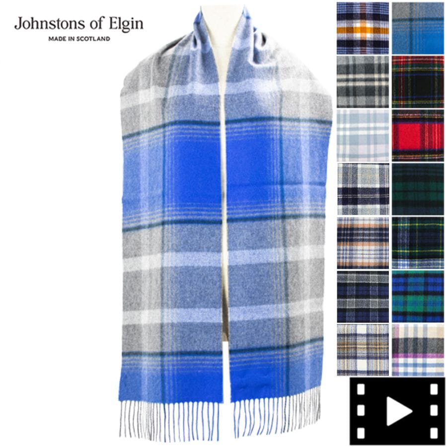 【セール】ジョンストンズオブエルガン マフラー カシミア100% チェック柄マフラー Johnstons of Elgin WA000016 JST Woven Scarf【返品交換不可】