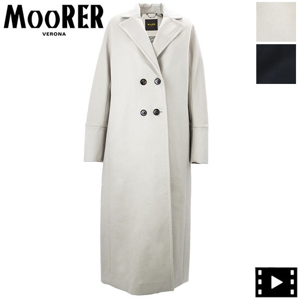 【セール】ムーレー ダウン レディース カシミヤウール ダブルブレストコート MOORER RAVENNA MRE【返品交換不可】