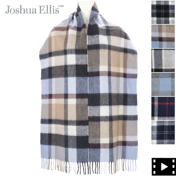 ジョシュアエリス ストール カシミヤ100% マフラー Tartan Joshua Ellis 30×180 JSE RWC50637