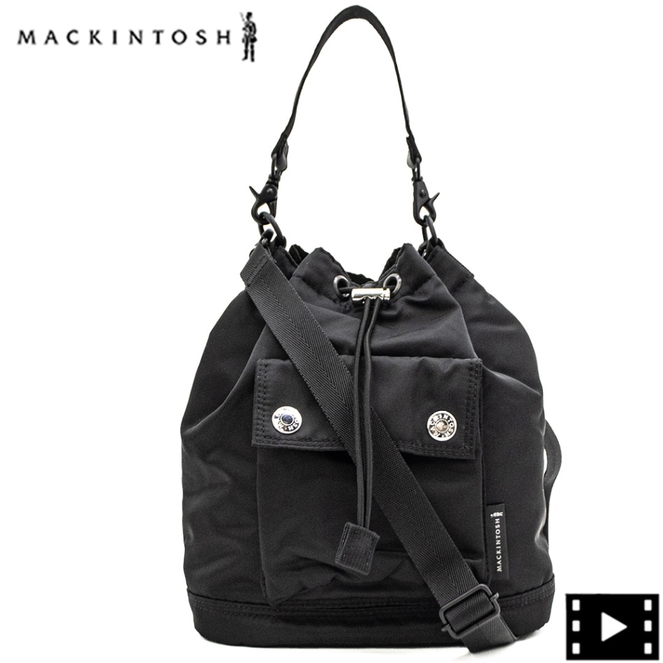 マッキントッシュ ハンドパック ナイロン ドローストリング 2WAY 巾着型バケットバッグ ショルダーバッグ MACKINTOSH DRAWSTRING BUKET MCT 1022BAPA PA01/BLACK 春夏新作