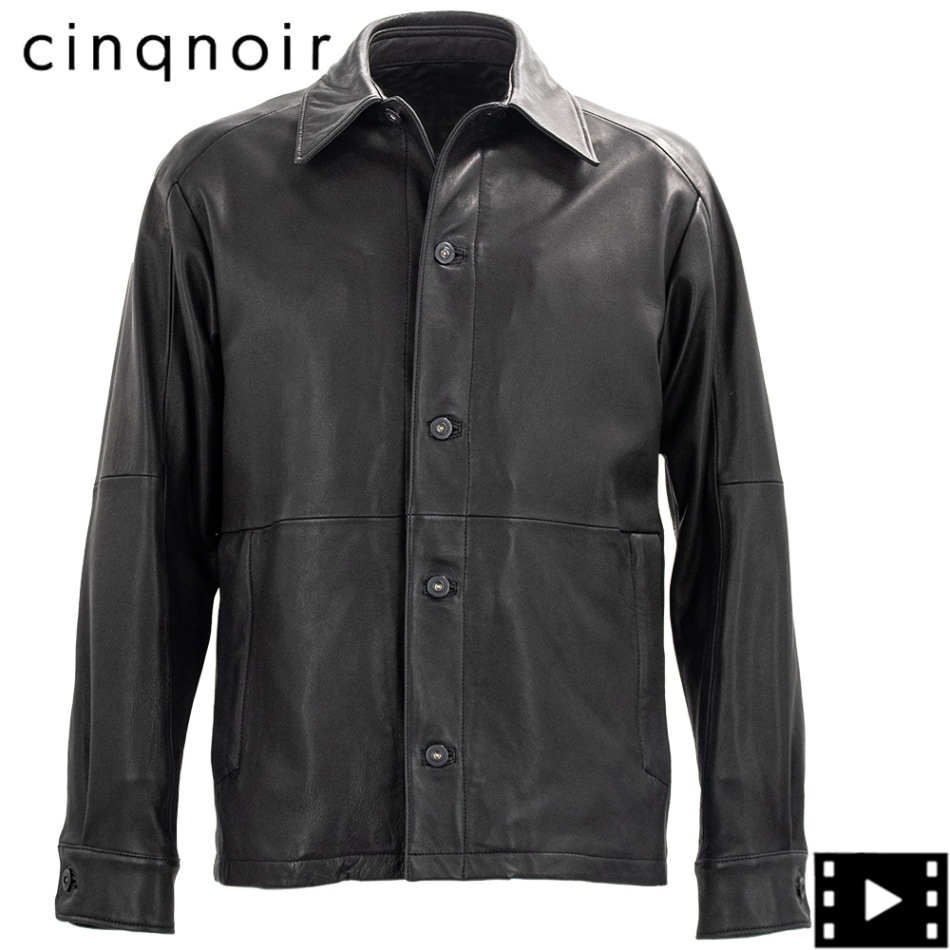 サンクノワール ブルゾン メンズ エントルフィーノ ラムナッパ レザーカバーオール cinqnoir 0247-11-93009 CQN 1-110 春夏新作