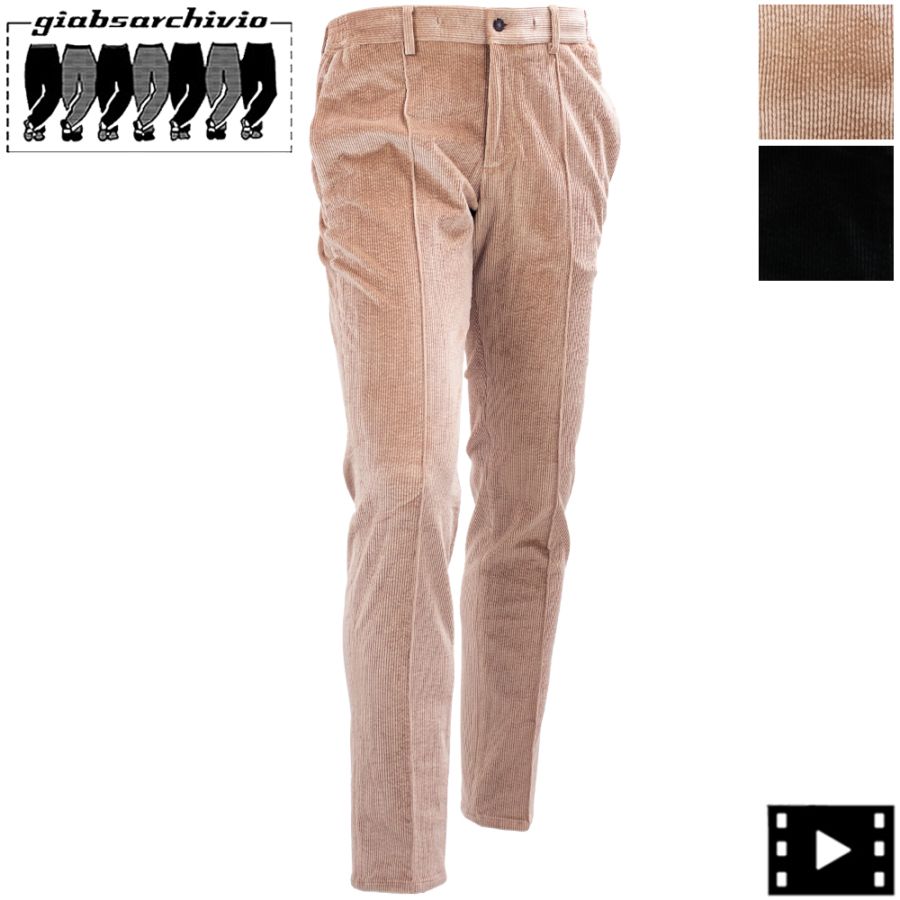 ジャブスアルキヴィオ パンツ メンズ ストレッチ コーデュロイ クリースステッチ テーパードパンツ マサッチョ giabsarchivio MASACCIO GBS M1-A5771 秋冬新作