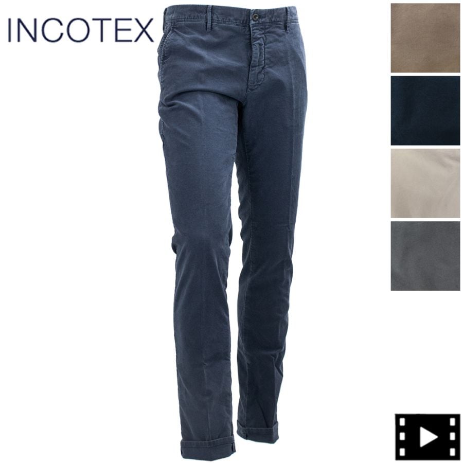 【美品】インコテックス(INCOTEX)　ネイビー　スラックス　送料無料 INCOTEX - INCOTEX SLACKS (100型) SLIM FIT ガーメントダイ