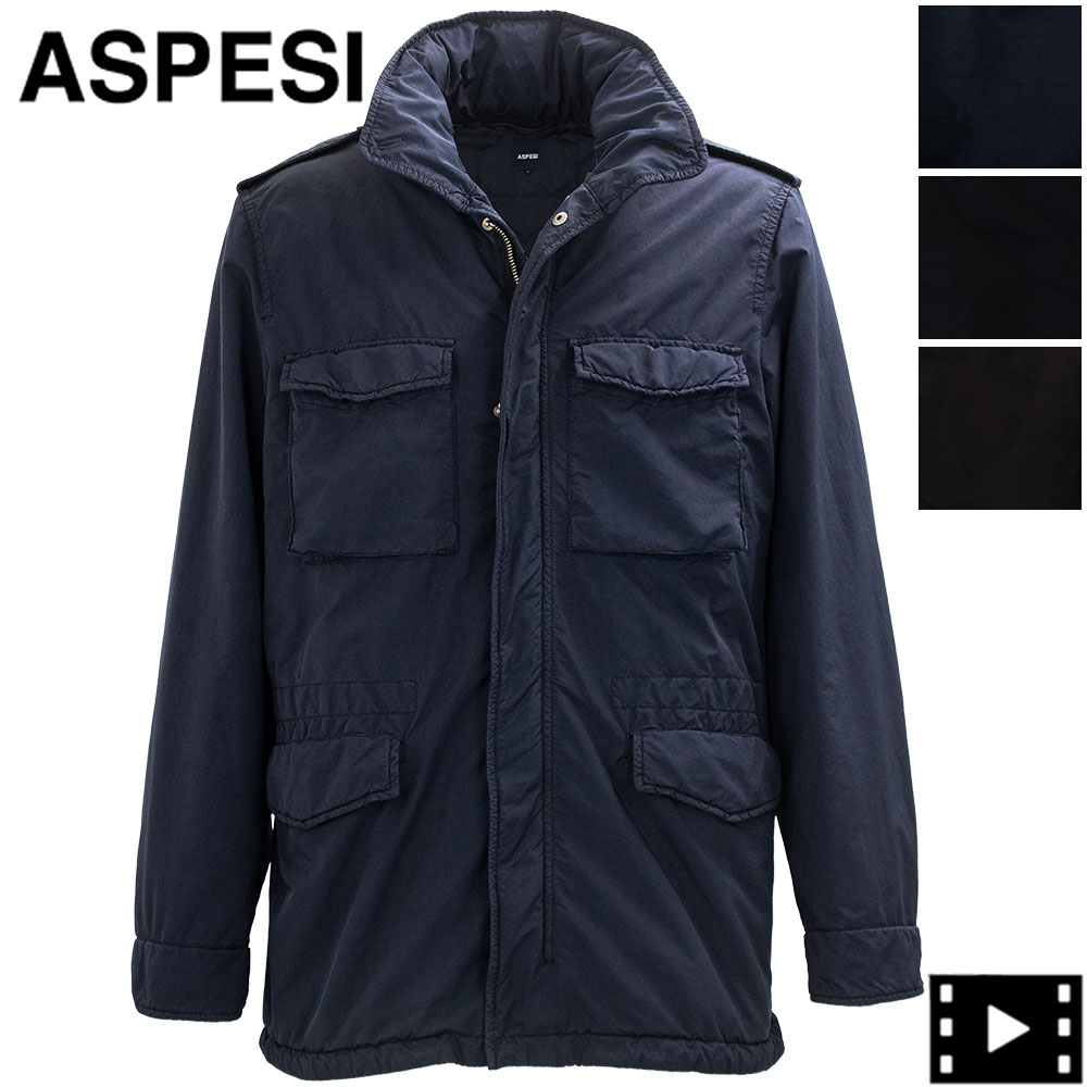 アスペジ ブルゾン メンズ 中綿 パデッド ガーメントダイ フィールドジャケット M-65型 ASPESI NEWCAMP JACKET ASP 4I1I281024 秋冬新作