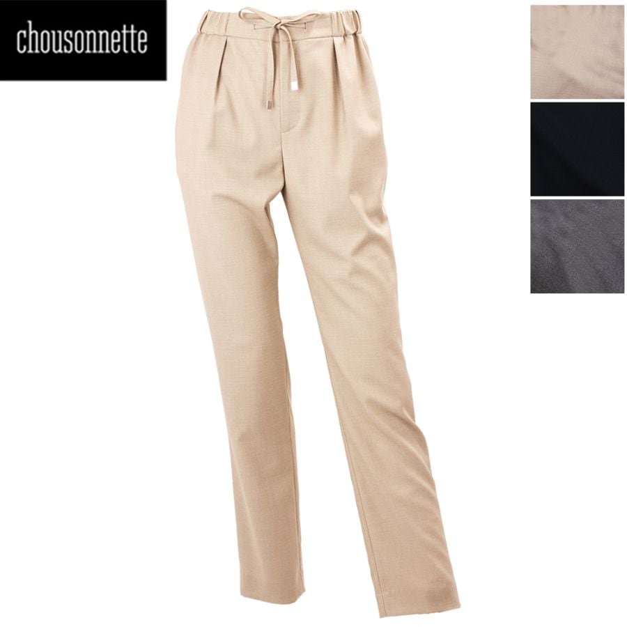 シューソネット パンツ レディース ポリエステル ストレッチストレートパンツ CHOUSONNETTE 075-365-025 CHO 秋冬新作